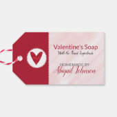 💖 Roze en rode Valentijnsdag zeep Cadeaulabel (Achterkant Horizontaal)