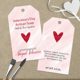 Roze en rode  💖 Valentijnsdag zeep Cadeaulabel