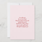 Roze en Rode Valentijnse Baby shower Meisje Kaart (Achterkant)