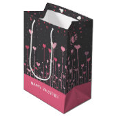 Roze en rode Valentijnse harten Medium Cadeauzakje (Voorkant Gekanteld)