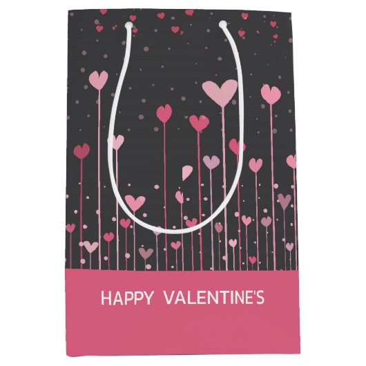 Roze en rode Valentijnse harten Medium Cadeauzakje (Voorkant)