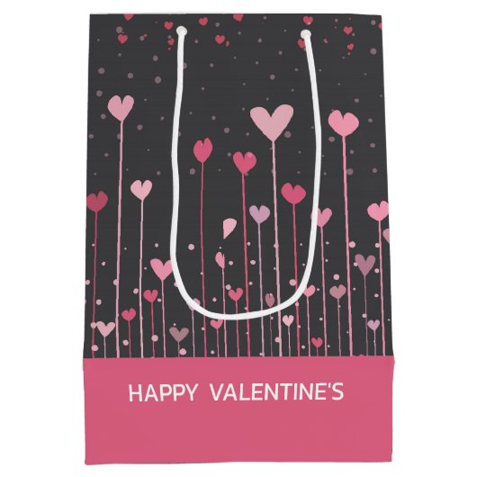 Roze en rode Valentijnse harten Medium Cadeauzakje (Achterkant)