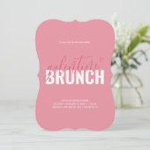 Roze en Rode Valentin Brunch Feest Uitnodiging (Staand voorkant)