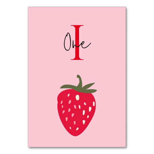 Roze en rode verjaardagsfeestje met aardbei kaart (Achterkant)