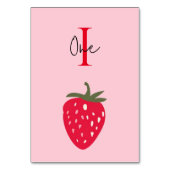 Roze en rode verjaardagsfeestje met aardbei kaart (Voorkant)