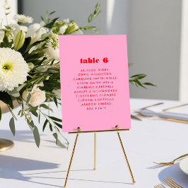Roze en Rode Vetgedrukte Typografie Tafel Zitting
