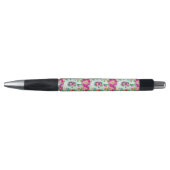 Roze en rode vintage bloempatroon pen (Voorkant)