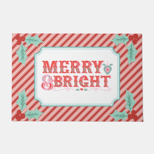 Roze en Rode Vrolijk & Helder Vakantie Deur Mat (Voorkant)