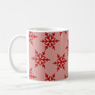 Roze en rode vrolijk kerst koffiemok