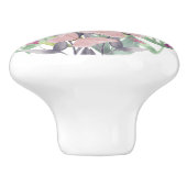 Roze en rode Waterverf bloemen en vlinders Keramische Knop (Zijkant)