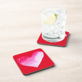 Roze en rode waterverf pop valentijn bier onderzetter (Rechterzijde)