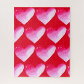Roze en rode waterverf pop valentijn legpuzzel (Verticaal)