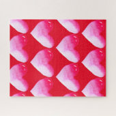 Roze en rode waterverf pop valentijn legpuzzel (Horizontaal)