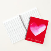 Roze en rode waterverf pop valentijn notitieboek (Binnen)