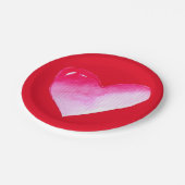 Roze en rode waterverf pop valentijn papieren bordje (Gekanteld)