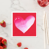 Roze en rode waterverf pop valentijn servet (Insitu)