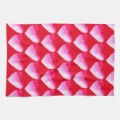 Roze en rode waterverf pop valentijn theedoek (Horizontaal)