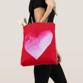 Roze en rode waterverf pop valentijn tote bag (Dichtbij)