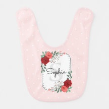 Roze en rode Waterverf Rozen Monogram Baby Girl