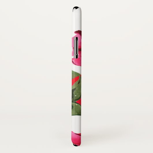 Roze en rode Waterverf Rozen op wit Case-Mate iPhone Case (Achterkant / rechts)