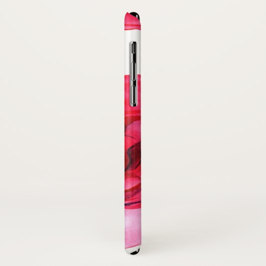 Roze en rode Waterverf Rozen op wit Case-Mate iPhone Case (Achterkant/links)