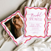 Roze en rode Wavy Border Vrijgezellenfeest Kaart