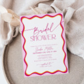 Roze en rode Wavy Border Vrijgezellenfeest Kaart