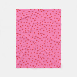 Roze en Rode Willekeurige Bloemen Fleece Deken