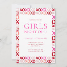 Roze en Rode XOXO Meisjes uitstapje Galentine's da