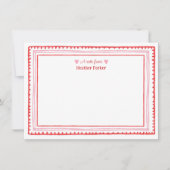 Roze en Rode Zoete Valentijnsdag Thema  Notitiekaartje (Voorkant)