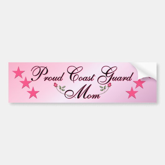 Roze en roerige kustwacht mama bumpersticker (Voorkant)