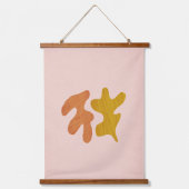 Roze en roest Matisse geïnspireerd Hangend Wandkleed (Voorkant)