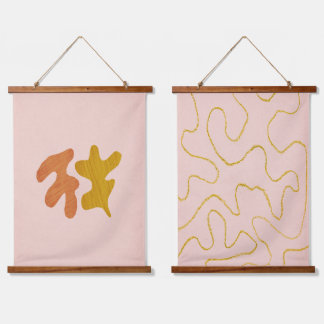 Roze en roest Matisse geïnspireerd Hangend Wandkleed