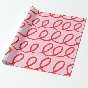 Roze en rood Abstract omslagpapier Cadeaupapier