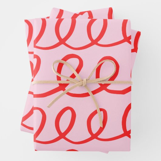 Roze en rood Abstract omslagpapier Inpakpapier Vel (In situ)