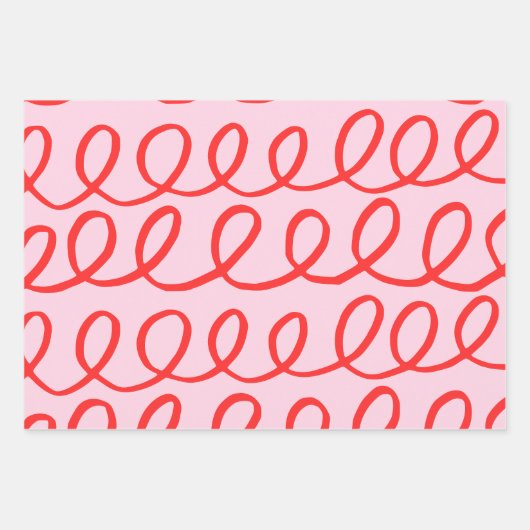 Roze en rood Abstract omslagpapier Inpakpapier Vel (Voorkant)