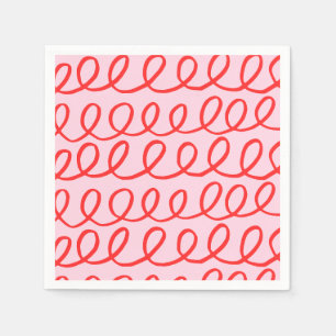 Roze en rood Abstract papier Servet