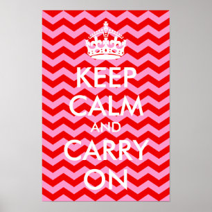 Roze en Rood Blijf Kalmpjes en Ga Door Print
