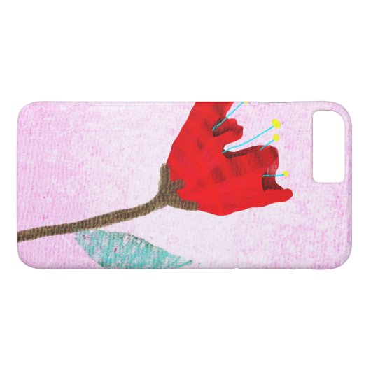 Roze en rood Case-Mate iPhone case (Achterkant (Horizontaal))