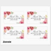  Roze en Rood Dank u Stickers (Vel)