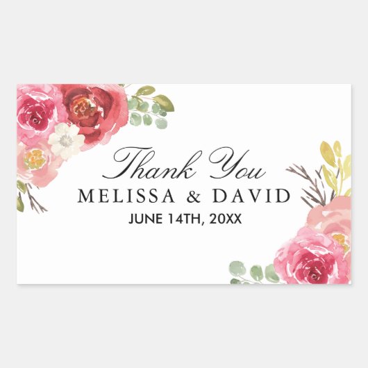  Roze en Rood Dank u Stickers (Voorkant)