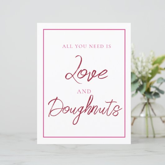 Roze en Rood Doughnut teken (Staand voorkant)