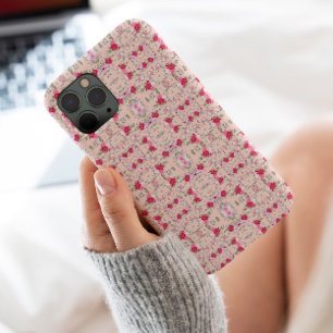 Roze en rood Floral patroon Stijlvol Case-Mate iPhone 14 Pro Max Hoesje