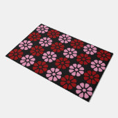 Roze en rood floreel patroon deurmat (Schuin)