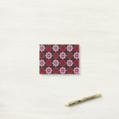 Roze en rood floreel patroon post-it® notes (Op bureau)