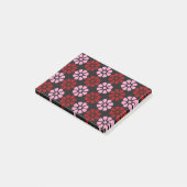 Roze en rood floreel patroon post-it® notes (Schuin)