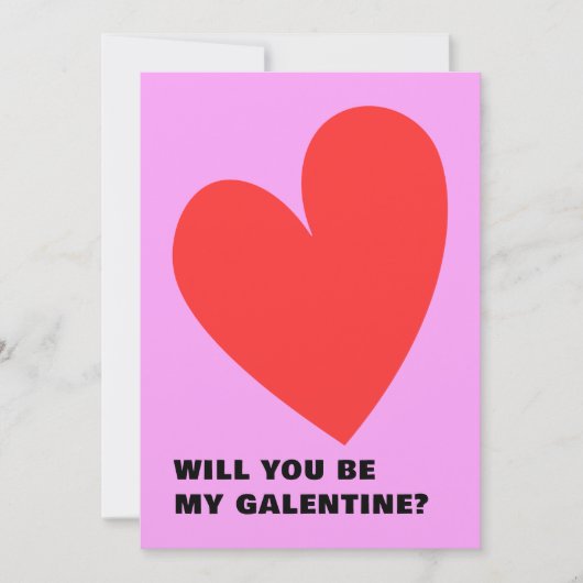 Roze en Rood Galentine's Day Heart Kaart (Voorkant)