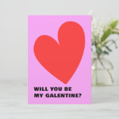 Roze en Rood Galentine's Day Heart Kaart (Staand voorkant)