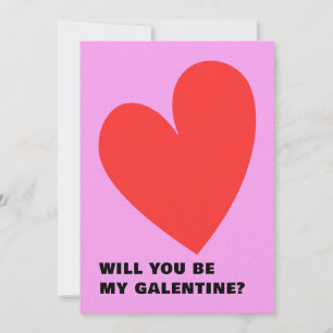 Roze en Rood Galentine's Day Heart Kaart