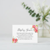 Roze en rood gekleurd Vrijgezellenfeest voor Flore Informatiekaartje (Staand voorkant)